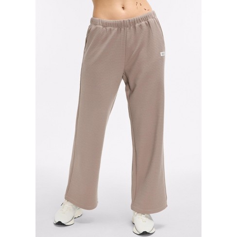 Peloton Women's Waffle Wide Leg Sweatpant, Taupe Grey - image 1 of 4