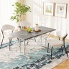 HOMCOM 63"-47" Expandable Dining Table for 4-6 People, Farmhouse Extendable Dining Room Table with Trestle Base, Kitchen Table - 3 of 4