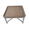 A&B Home Alcott Square Coffee Table Aged White/Natural: Tray-Style Top, Distressed Finish - 3 of 4