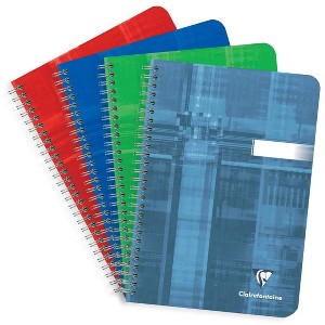 (3-PACK) Clairefontaine Wirebound Notebook - Ruled 50 sheets - 6 x 8 1/4 A5 - Assorted Colors - 1 of 2