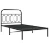 vidaXL Metal Bed Frame without Mattress with Headboard Black 39.4"x78.7" - 3 of 4