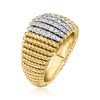 Ross-Simons 0.50 ct. t.w. Diamond Twisted-Row Ring in 18kt Gold Over Sterling Size 7 - 2 of 3