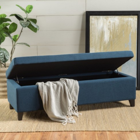 Fabric Storage Ottoman Bench,Storage Bedroom Bench With Solid Birch Legs,Storage Ottoman For Living Room, Upholstered Lounge Bench-Cuddlewood - image 1 of 4