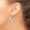 Black Bow Jewelry 3.25mm, Sterling Silver, Polished Square Hoops - 50mm (1 7/8 Inch) - 3 of 4