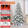 Realistic Flocked Artificial Christmas Tree, Hinged Faux Xmas Tree with PE & PVC Snowy Tips, Metal Stand, Indoor Decoration - Koiai - 4 of 4