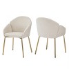 Coolbibila Modern Style Dining Chairs Set Of 2,Upholstered Round Back Dining Chair,Sloping Armrests,Kitchen Dining Chair With Metal Legs - 3 of 4