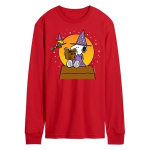 Men's - Peanuts - Sorcerer Snoopy Woodstock Long Sleeve Graphic T-Shirt - 1 of 3
