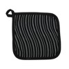 Unique Bargains Pot Holders Striped Epoxy Square Silicone Cotton Cloth Black - 2 of 4