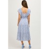 PinkBlush Blue Floral Front Ruched Ruffle Shoulder Tiered Maternity Midi Dress - 4 of 4