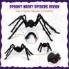 Wrapables Halloween Giant Hairy Spider Decorations (Set of 3), Indoor Outdoor Haunted House Halloween Décor Party Supplies - 3 of 4