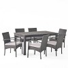 Christopher Knight Home Elmar Outdoor Acacia Wood and Wicker 7 Piece Expandable Dining Set - 2 of 4