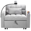NicBex Modern Pull Out Sofa Bed Velvet Convertible Single Sofa with Adjustable Back, USB Port and Swivel Phone Stand for Living Room - 2 of 4