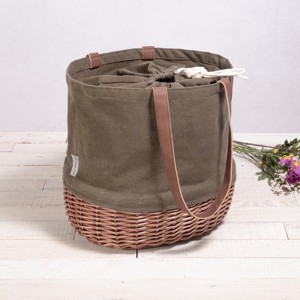 Picnic Time Coronado Canvas and Willow Basket Tote - 1 of 4