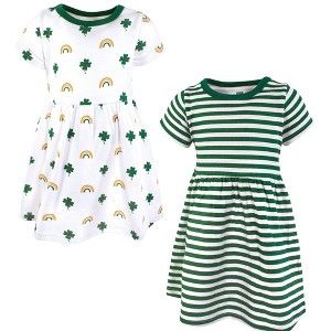 Luvable Friends Hudson Baby Short-Sleeve Dresses 2pk - 1 of 2