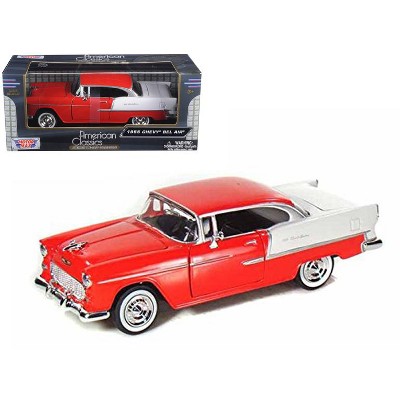 1955 Chevrolet Bel Air Red 1/24 Diecast Model Car by Motormax