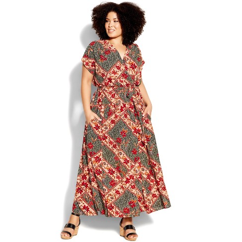 Women's Plus Size Havana Maxi Dress - Spice Red