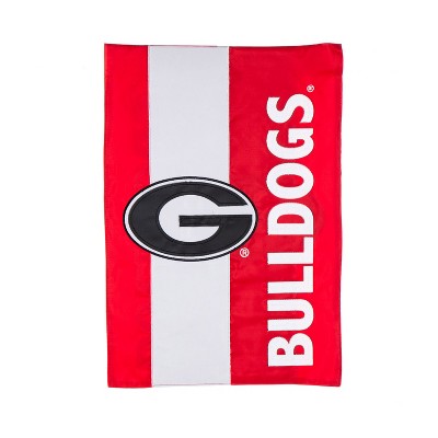 Team Sports America University of Georgia Outdoor Safe Double-Sided Embroidered Logo Applique Garden Flag, 12.5 x 18 inc