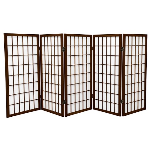 Oriental Furniture 6 Ft Tall Window Pane Shoji Screen, Natural, 8 panel, shoji  paper 