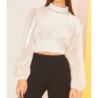 Women's Elise Backless Cropped Sleeve Blouse - Mainstrip
