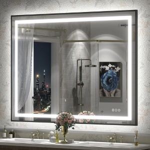 Apmir Super Bright Front & Back LED Lighted Anti-Fog Aluminum Alloy Framed Tempered Glass Bathroom/Vanity Mirror with ETL & 3-Year Warranty - 1 of 4
