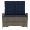 vidaXL Reclining Patio Bench with Cushions - Gray Poly Rattan Outdoor Garden Lounge - Adjustable Backrest & Removable Covers - 40.9"x23.2"x36.6" - 3 of 4