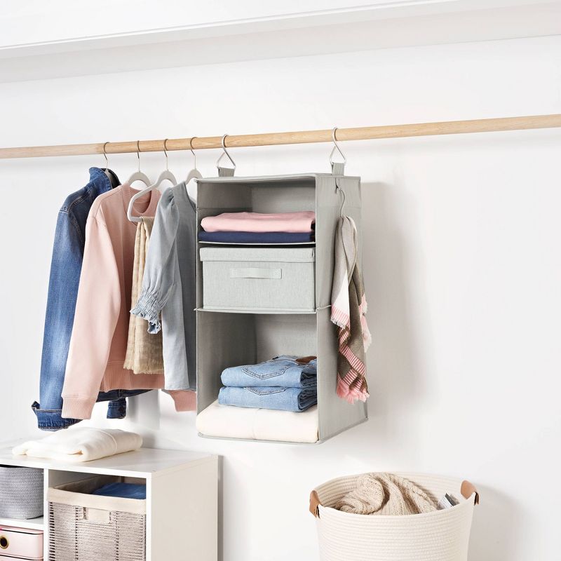 Hanging Fabric Storage Organizer Gray - Brightroom™, 3 of 7