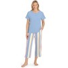 Collections Etc Stripe Capris Short Sleeve 2-Piece Pajama Set - 3 of 4