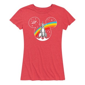 Women's - Disney - Mickey Head Retro Space Short Sleeve Graphic T-Shirt - 1 of 4