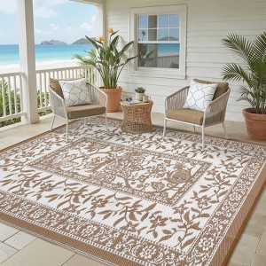 Reversible Outdoor Area Rug, Waterproof, Easy Clean, UV Resistant Patio ...