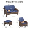 Buenhomino 5 Piece Patio Furniture Set, Wicker Patio Conversation Sets with Swivel Chairs, Outdoor Loveseat Sofa Sets with 2 Ottomans for Backyard - 3 of 4