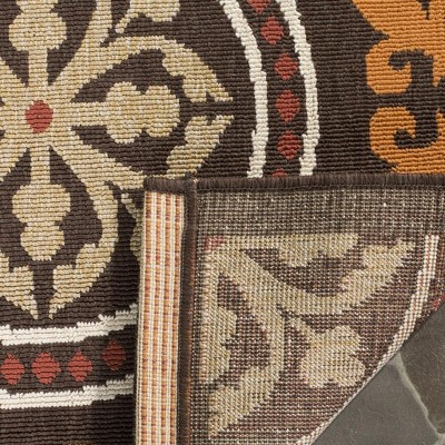 Rectangular 5' x 7' Floral Synthetic Easy Care Rug