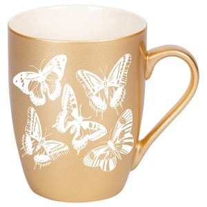 Elanze Designs Butterflies Vegas Gold 10 ounce New Bone China Coffee Cup Mug - 1 of 1