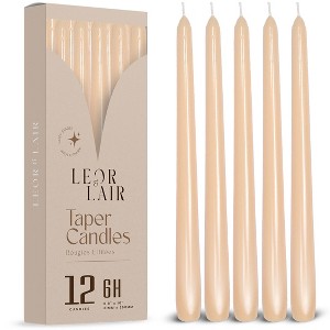 Leor & Lair Taper Candles - 12 Pack - 10" Tall Candlesticks for Dinner, Home Decor, Holiday, Wedding - 1 of 3