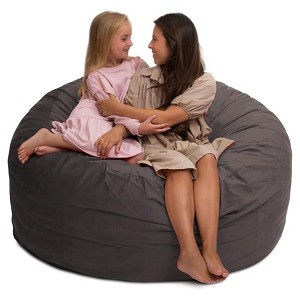 Ultimate Sack 5ft Bean Bag Chair, Oversized Comfortable Indoor Floor Lounger, Giant Foam-Filled Furniture for Relaxing, Grey Suede - 1 of 4