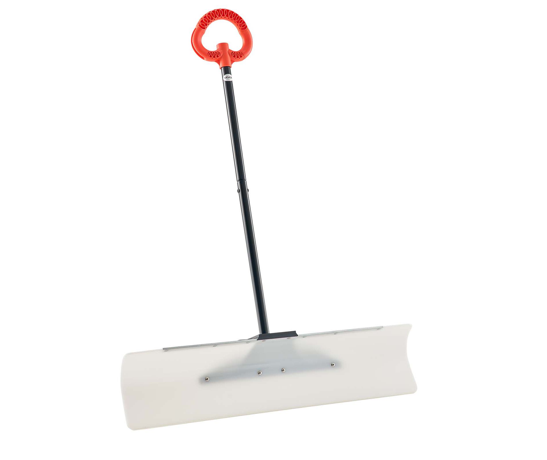VEVOR Snow Pusher Shovel, 36 in Outdoor Snowplow Shovel with Ergonomic Grip, HDPE Plastic Blade, Winter Shovels with Segmented Handle, White+Black