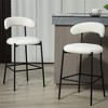 OUTSUPPLY Bar Stool, Black Metal Base with Footrest for Kitchen, Cafe, Vanity, Easy Assembly - 2 of 4