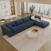 157.6" Corduroy Cloud Feather-filled L-Shaped Sectional Sofa with Deep Seat, Double-Layer Design, Removable Cushions, No Assembly, and DIY Combination - 2 of 4