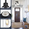 Itopfox Semi Flush Mount Ceiling Light, 3-Light Close to Ceiling Fixture, Matte Black with Clear Glass Shades, Hallway Light for Foyer Entryway - 2 of 4