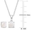 EVERLY JEWELRY | Sterling Silver 1-9/10 CT TGW Cushion-Cut Opal 2-Piece Solitaire Pendant with Chain and Stud Earrings Set - 18 in - 2 of 3