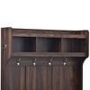 NicBex 39.4"L Coat Rack with Bench, 11 Open Storage Compartments, 6 Hooks, 3 in 1 Design Hall Tree, for Aisle, Living Room - 3 of 4