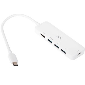 Monoprice 5-in-1 USB-C to 4K HDMI Display Adapter and USB Hub (4K@60Hz) Fast Charge, 100W PD 3.0, Docking Station Dongle for MacBook Air Pro and More - 1 of 4