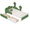 Twin Size Kids Platform Bed With 10 Wood Slats Support Easy Assembly Bed Frame With Grass Hill Trees Decor 77.8” x 42.4” x 42.8”(L x W x H) - 3 of 4
