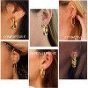 9 Pairs 14K Gold Plated Hoop Earrings - 925 Sterling Silver Posts Hypoallergenic Chunky Hoop Set - 2 of 4