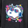 Women's - Peanuts - Snoopy Groovy Heart Lightweight French Terry Wide Neck Long Sleeve Shirt - 2 of 4