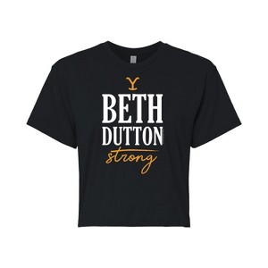 Women's - Yellowstone - Beth Dutton Strong Cropped Graphic T-Shirt - 1 of 4