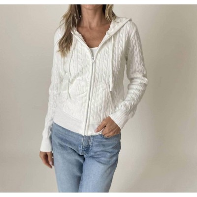 Women's Francis Cable Knit Zip up Hoodie - SIX/FIFTY