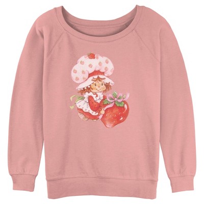 Juniors Womens Strawberry Shortcake Watercolor Cute Berry Sweatshirt