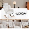 KTMBDW Nursery Rocking Chair, Teddy Upholstered Glider Rocker Rocking Accent Chair, Padded Seat with High Backrest Armchair for Living Room, Bedroom - 3 of 4
