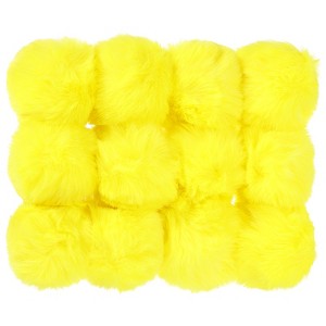 Unique Bargains Fluffy Soft Elastic Faux Fur Pom Poms for Hats DIY Scarves Gloves 12 Pcs - 1 of 4