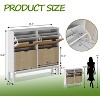 Shoe Storage Cabinet with 2 Flip Drawers, Fluted Freestanding Shoe Organizer with Metal Legs, Slim Hidden Shoe Rack for Entryway, Foyer - 2 of 4